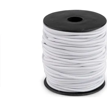 Textilie Kulatá pruženka Ø3 mm, střední, 1 bílá