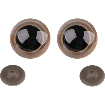 Oči velké s pojistkou Ø40 mm, malé, 2 béžová tm.