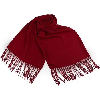 Šála Šátek / šála jednobarevná s třásněmi 65x175 cm, velké, 2 bordó sv.