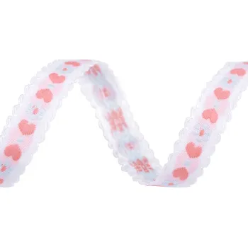 Vzorovka srdce šíře 10 mm, střední, 1 bílá