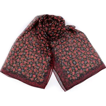 Šátek Letní šátek / šála 50x160 cm, střední, 1 černá červená