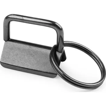 Kovová koncovka s kroužkem šíře 25 mm, střední, 5 nikl černý