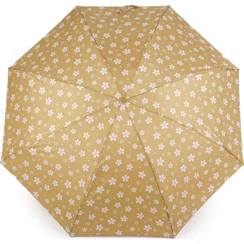 Deštník Dámský mini skládací deštník květy, střední, 11 béžová světlá