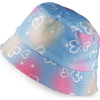 Klobouk Dětský / dívčí letní klobouk srdce, velké, 4 modrá světlá