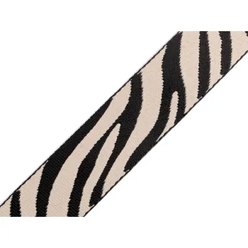 Hladký oboustranný popruh šíře 38 mm, střední, 1 béžová světlá černá