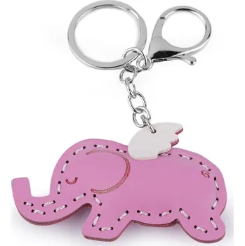 Náramek Přívěsek na batoh / klíče jednorožec, slon, střední, 5 růžová dětská slon