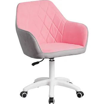 Kancelářské křeslo FYNN - látka, růžová / šedá / bílá