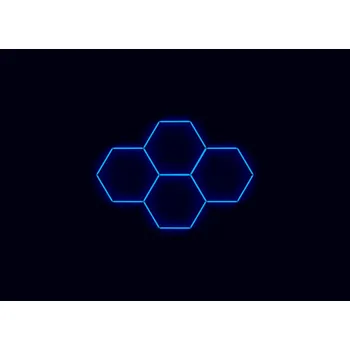 LED panel Kompletní LED hexagonové svítidlo modré, rozměr: 4 elementy 241 x 168 cm
