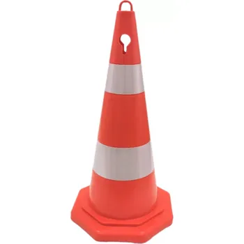 Dopravní značení Oranžový plastový (PE) dopravní reflexní kužel FLOMA RC49 - 2 kg - průměr 38 cm, výška 75 cm