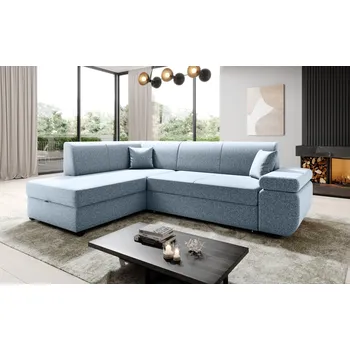 Sedací souprava Sedací souprava s úložným prostorem FANETTE - světle modrá, levý roh