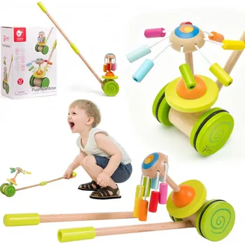 Dřevěná hračka Odrážedlo dřevěné Classic World vícebarevné s kolotočem