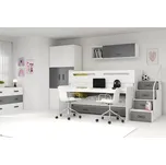 Dětská patrová postel s úložným prostorem bez matrací 80x200 IDA 1 - bílá / grafit