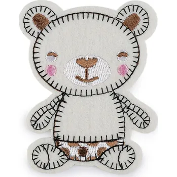 Nažehlovačka medvěd, střední, 1 krémová světlá