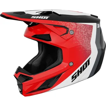Helma na motorku Motokrosová přilba Shot Speed Hybrid lesklá červená XL