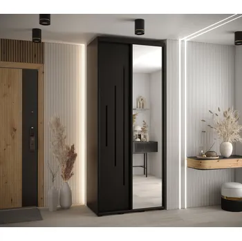 Šatní skříň Šatní skříň ASIRI 13 - 100/45 cm, černá / černá