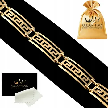 Náramek DÁMSKÝ NÁRAMEK Z CHIRURGICKÉ OCELI, ZLATÝ, POZLÁCENÝ - VZOR GREEK