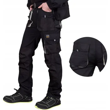 Pracovní obuv PRACOVNÍ KALHOTY PÁNSKÉ BOZP DO PRÁCE KAPSY NÁKOLENÍKY ELASTICKÝ PAS 50