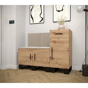 Předsíňová stěna Předsíňová sestava RUMIE 18 - dub artisan, béžové panely