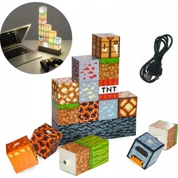 Lampička Noční lampa Minecraft, vícebarevná, integrovaný LED zdroj