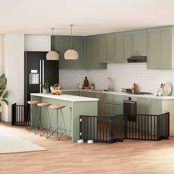 přepravka pro zvíře zahrada-XL Zábrana pro psy s dvířky skládací 10 panelů černá 800 cm topol 3155571