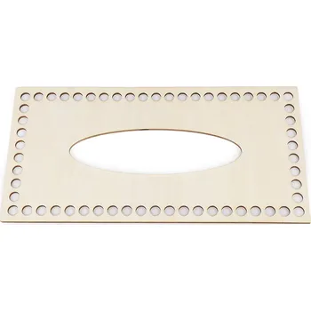 Prima-obchod Víko na pletení / háčkování krabičky na kapesníky 12x24cm, barva přírodní sv