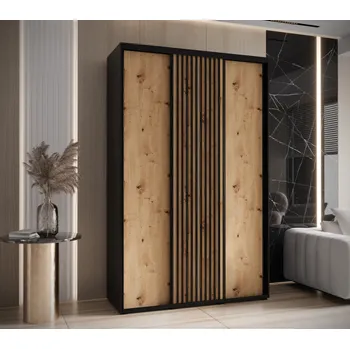 Šatní skříň Šatní skříň BAYLIN 1 - 160/60 cm, černá / dub artisan / černá