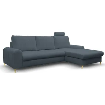 Sedací souprava Rohová sedačka s úložným prostorem ESTENVAN - modrá, pravý roh