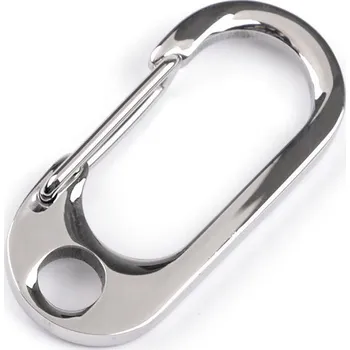 Karabina z nerezové oceli průvlek 6 mm, velké, 1 (16x36 mm) platina