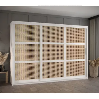 Šatní skříň Šatní skříň HALIMA 1 - 250 cm, bílá / stříbrná