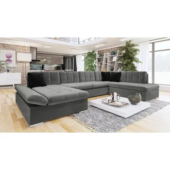 Sedací souprava Sedací rozkládací souprava do U PHOENIX - šedá 2 / černá, levý roh