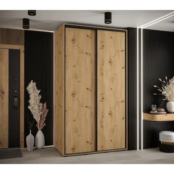 Šatní skříň Šatní skříň YVONA 1 - 130/60 cm, dub artisan / černá