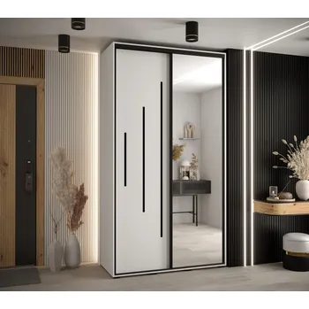 Šatní skříň Šatní skříň ASIRI 13 - 140/45 cm, bílá / černá