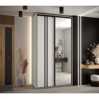 Šatní skříň Šatní skříň YVONA 7 - 140/45 cm, bílá / černá