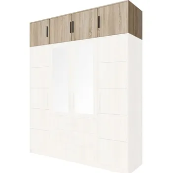 Nástavec na skříň Čtyřdveřová nástavba na šatní skříň 240 AGNESA - dub sonoma