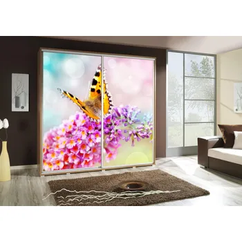 Šatní skříň Velká šatní skříň 205 cm s potiskem DANUBE 50 - dub catania