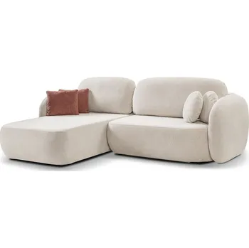 Sedací souprava Rozkládací sedačka s úložným prostorem COBOURG 1 - béžová / růžová, levý roh