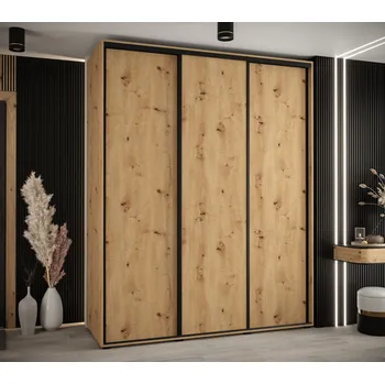 Šatní skříň Šatní skříň YVONA 1 - 200/60 cm, dub artisan / černá