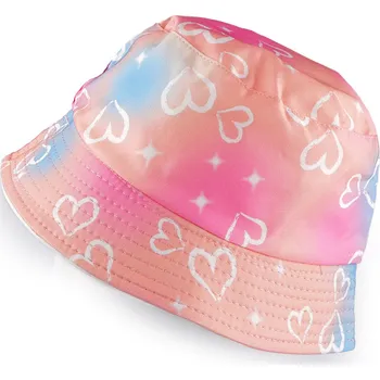 Klobouk Dětský / dívčí letní klobouk srdce, velké, 2 lososová světlá