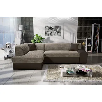 Sedací souprava Rohová sedací souprava VALTRUDA - světle hnědá / tmavě hnědá, levý roh