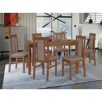 Jídelní stůl Jídelní sestava 6+1 HARDIN 4 - olše / hnědá 1