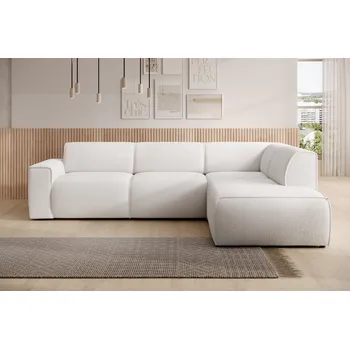 Sedací souprava Designová sedací souprava OSKARA L - bílá, pravý roh