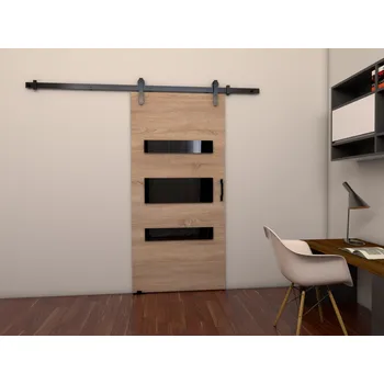 Interiérové dveře Posuvné dveře BUSHLAND 4 - 76 cm, dub sonoma