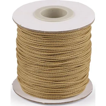 Šňůrka nylonová kroucená Ø1 mm k tvoření a výrobě šperků, střední, 3 béžová