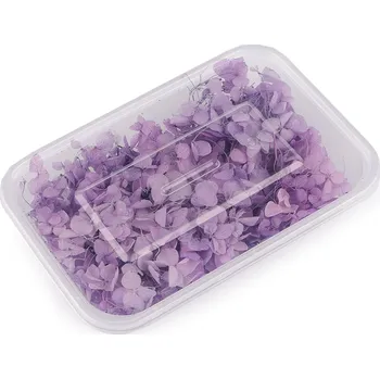 umělá květina Sušené / stabilizované hortenzie pro suché i mokré aranžování, střední, 4 fialová lila