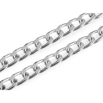 Řetěz plochý lehký šíře 13 mm, metráž, střední, 1 nikl
