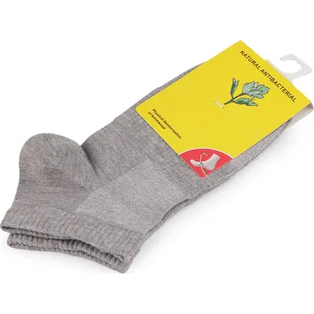 Dámské ponožky Bavlněné antibakteriální ponožky kotníkové unisex, velké, 2 (vel. 32-35) šedá