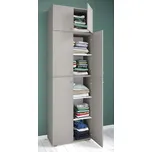 Vcm Šatní skříň Lona XXL s otočnými dveřmi s přídavným zařízením, šedá