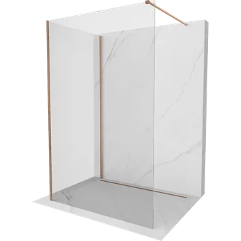 Mexen Kioto sprchová stěna Walk-in 90 x 90 cm, transparentní, kartáčovaná měď - 800-090-212-65-00-090 Sprchové stěny