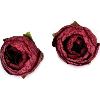 umělá květina Umělý květ pryskyřník Ø4 cm, střední, 8 bordó sv.