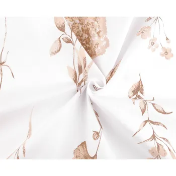 Bavlněná látka / plátno luční květy, střední, (22434-2) hnědá přírodní